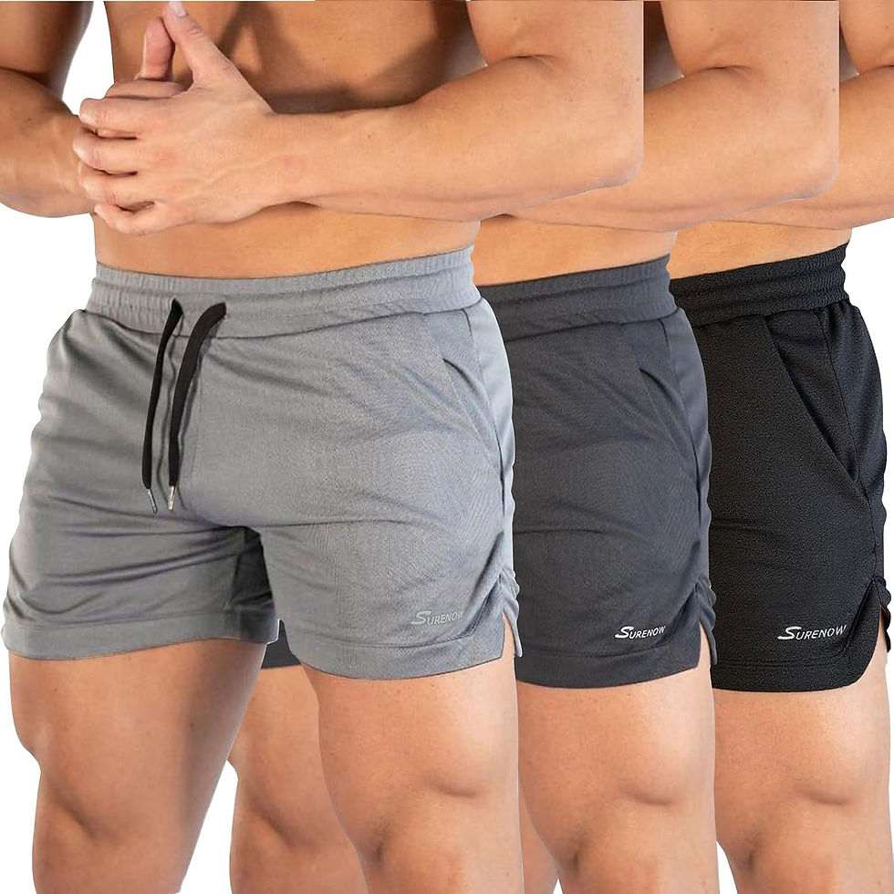 Miniature : Lot de 3 shorts de course Surenow pour homme, gris et noir