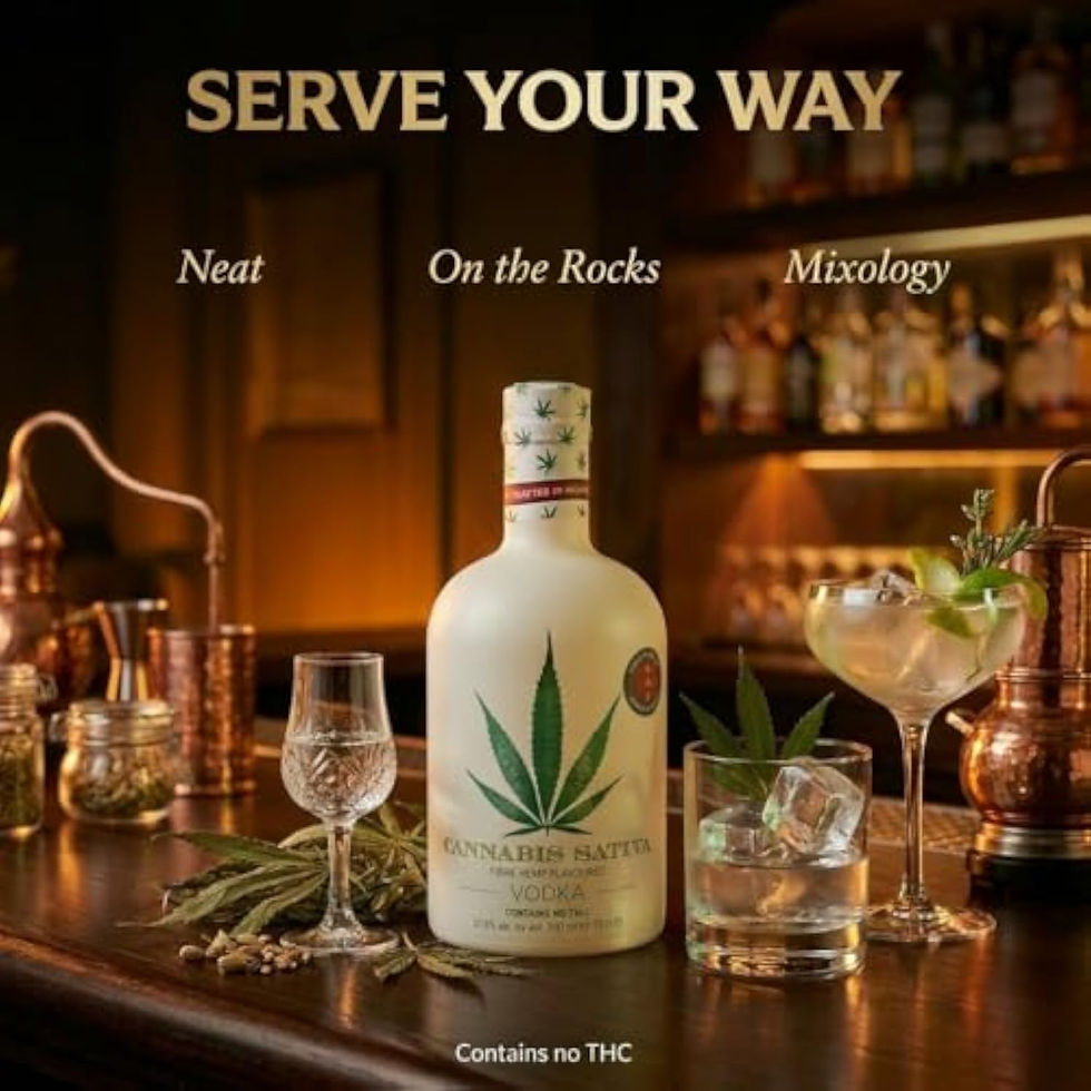 Miniature : Bouteille de Cannabis Sativa Vodka servie pure, avec glaçons ou en cocktail