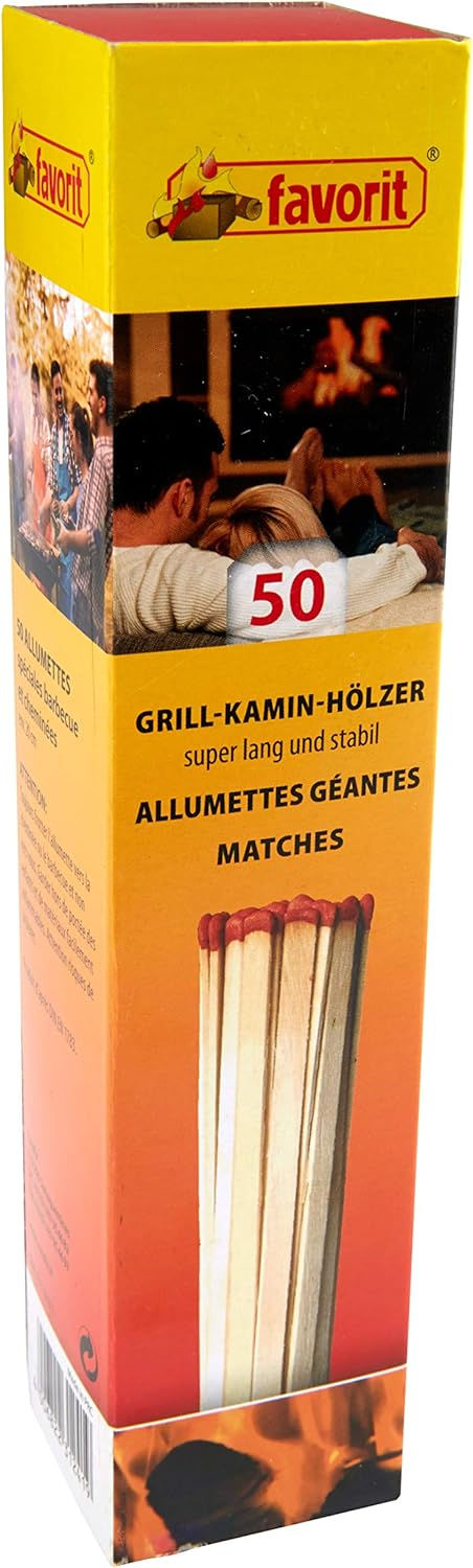 Boîte de 50 allumettes géantes Favorit 20 cm pour cheminée