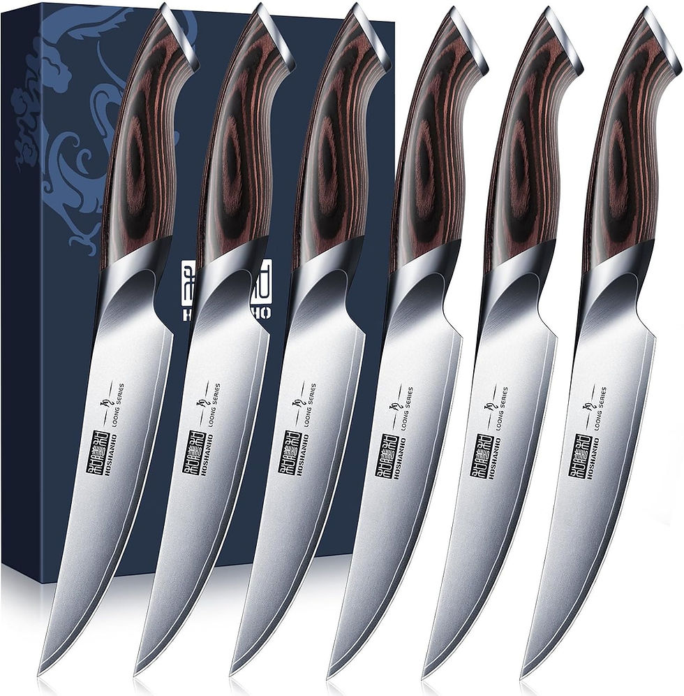 Set de couteaux japonais HOSHANHO avec manches en bois.