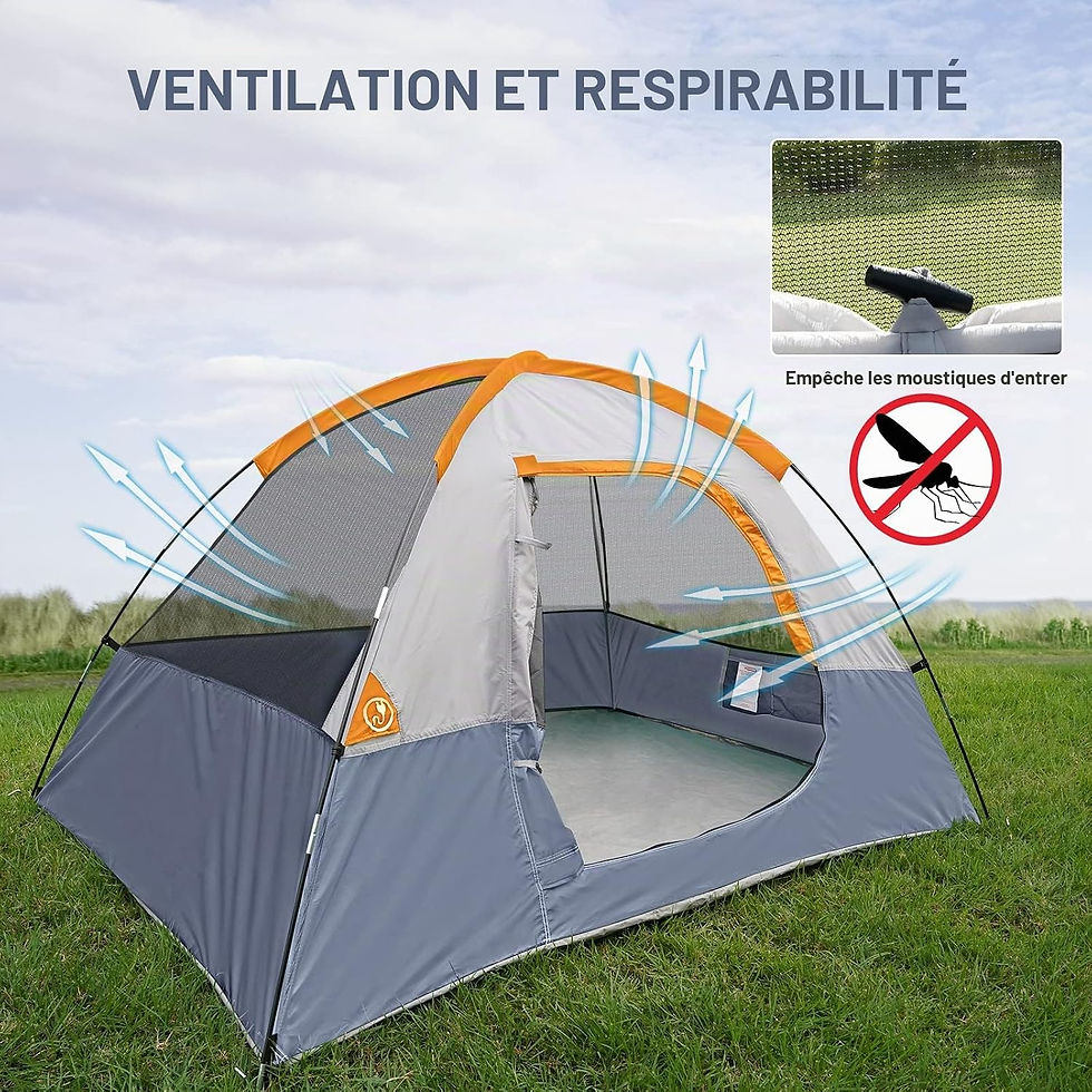 Thumbnail: Ventilation et respirabilité de la tente dôme UNP 4 personnes.