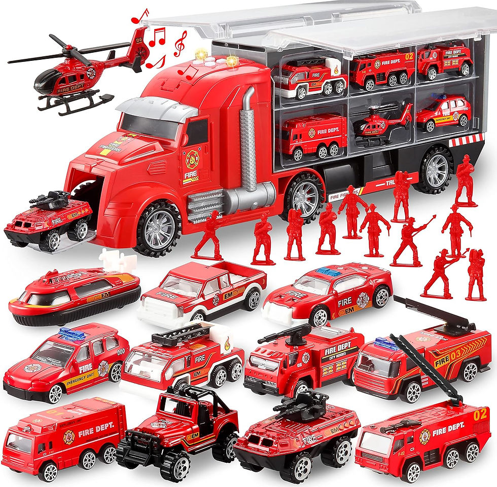 Thumbnail: Camion militaire JOYIN 25 en 1 avec petits véhicules et figurines.