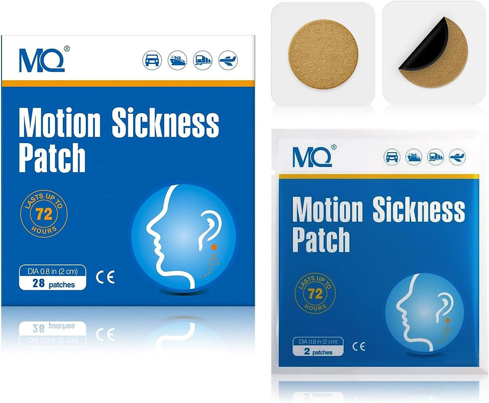 Patchs anti-nausée MQ pour transports, boîte de 28 unités.