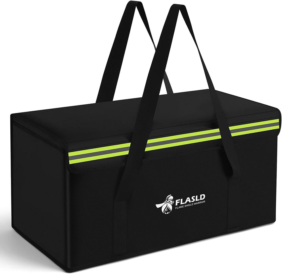 Miniature : Sac de rangement ignifugé FLASLD noir avec bandes réfléchissantes.