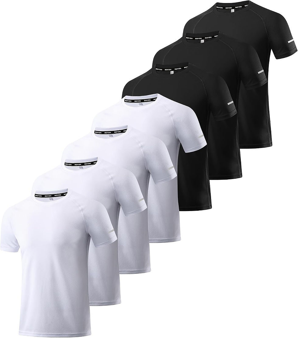 Thumbnail: Lot de 7 t-shirts de sport Boyzn blancs et noirs.