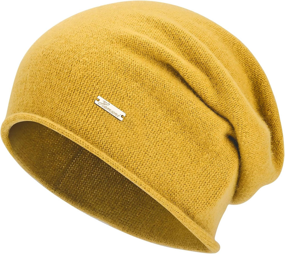 Miniature : Bonnet slouchy HAMUNI jaune en laine pour femme