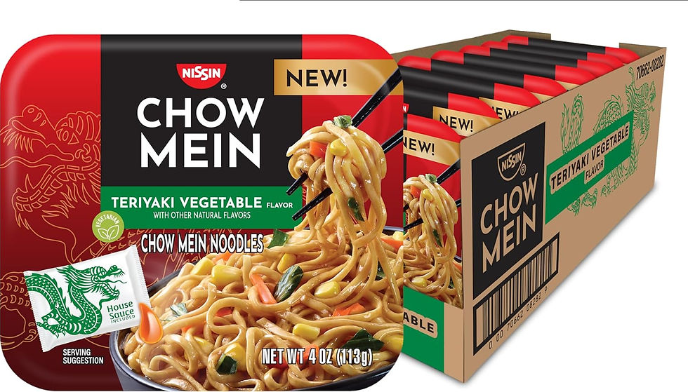 Thumbnail: Lot de Nissin Chow Mein aux légumes pour kits de survie.