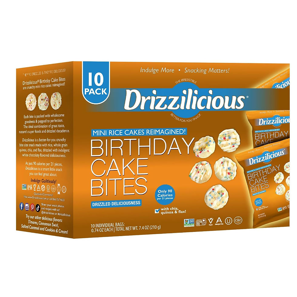 Thumbnail: Mini galettes de riz aromatisées Drizzilicious Cookies & Cream - Riz soufflé,
