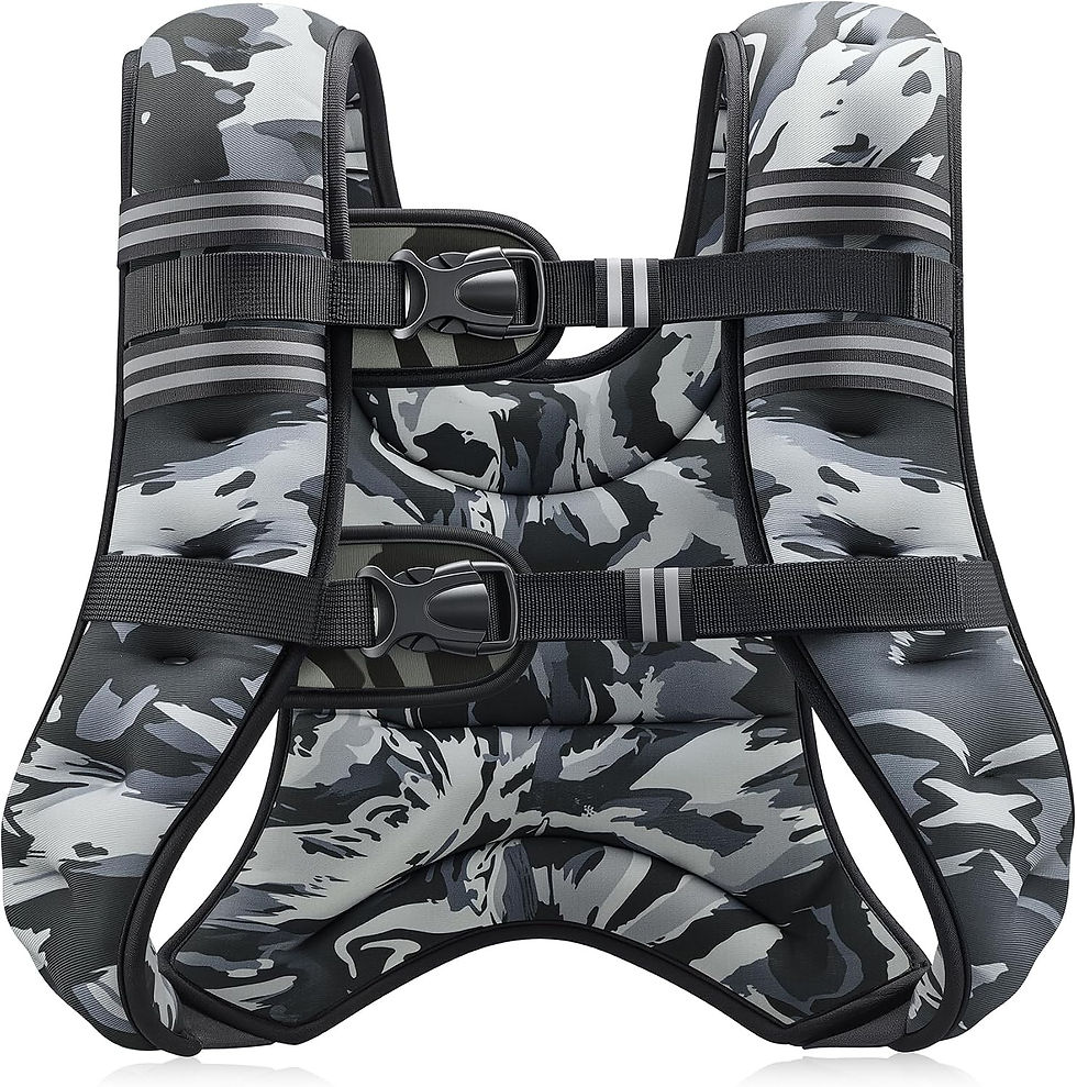 Thumbnail: Gilet lesté ZELUS camouflage pour kits de survie et sport.
