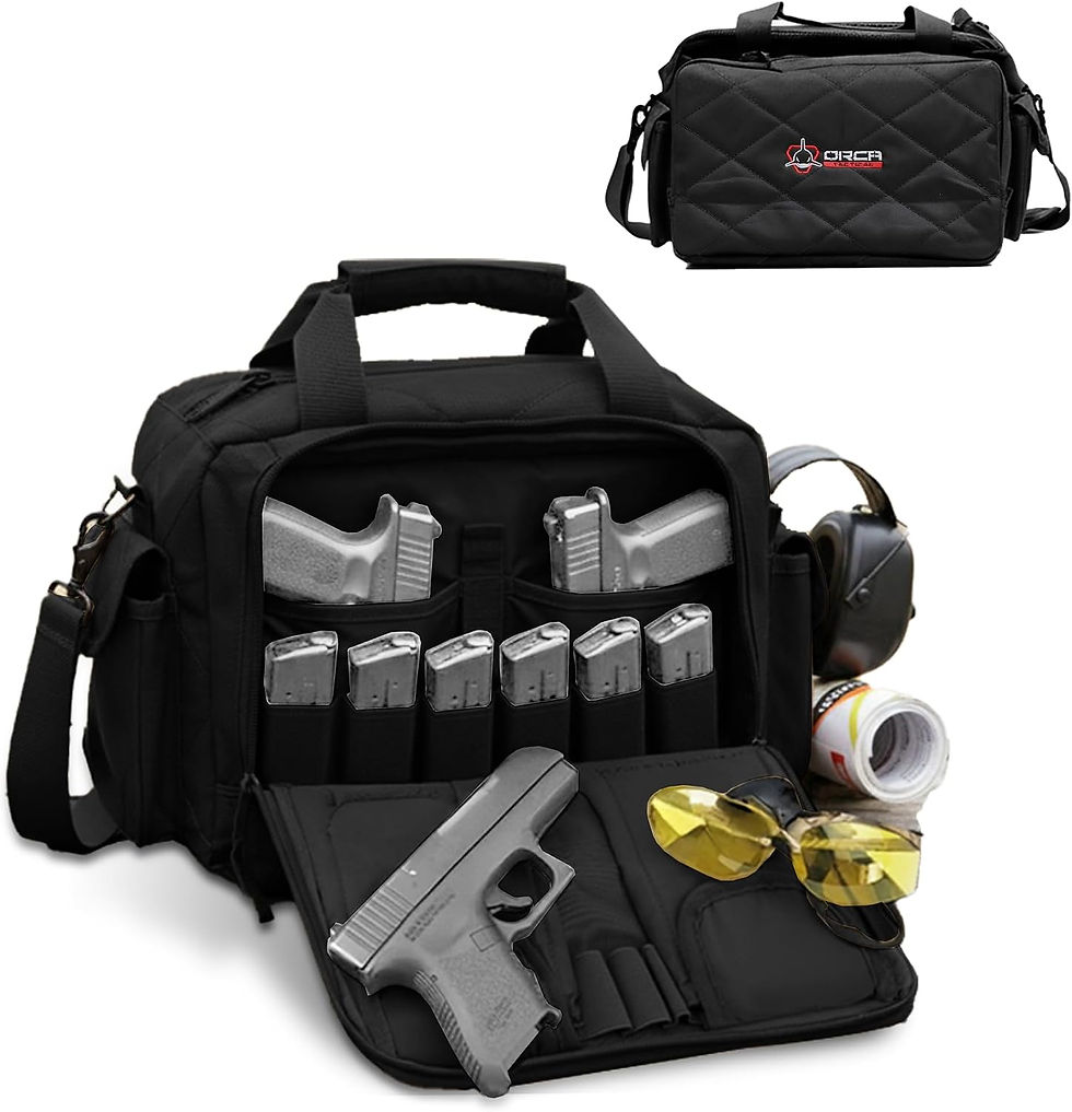 Sac de tir pour armes de poing et kits de survie.