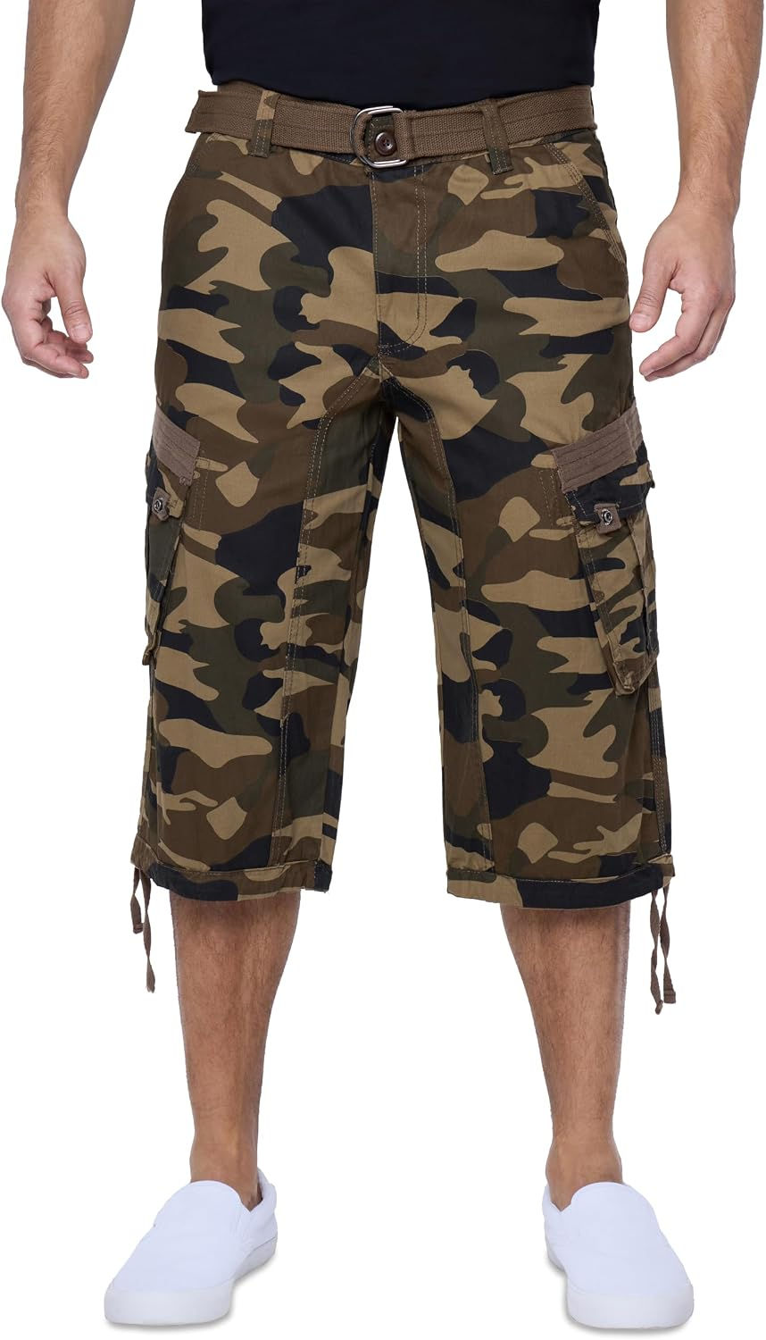 Miniature : Short cargo long camouflage X RAY pour homme, coupe genou