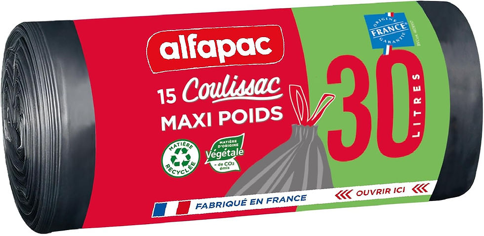 Pack Alfapac 15 sacs-poubelle Coulissac maxi poids 30L