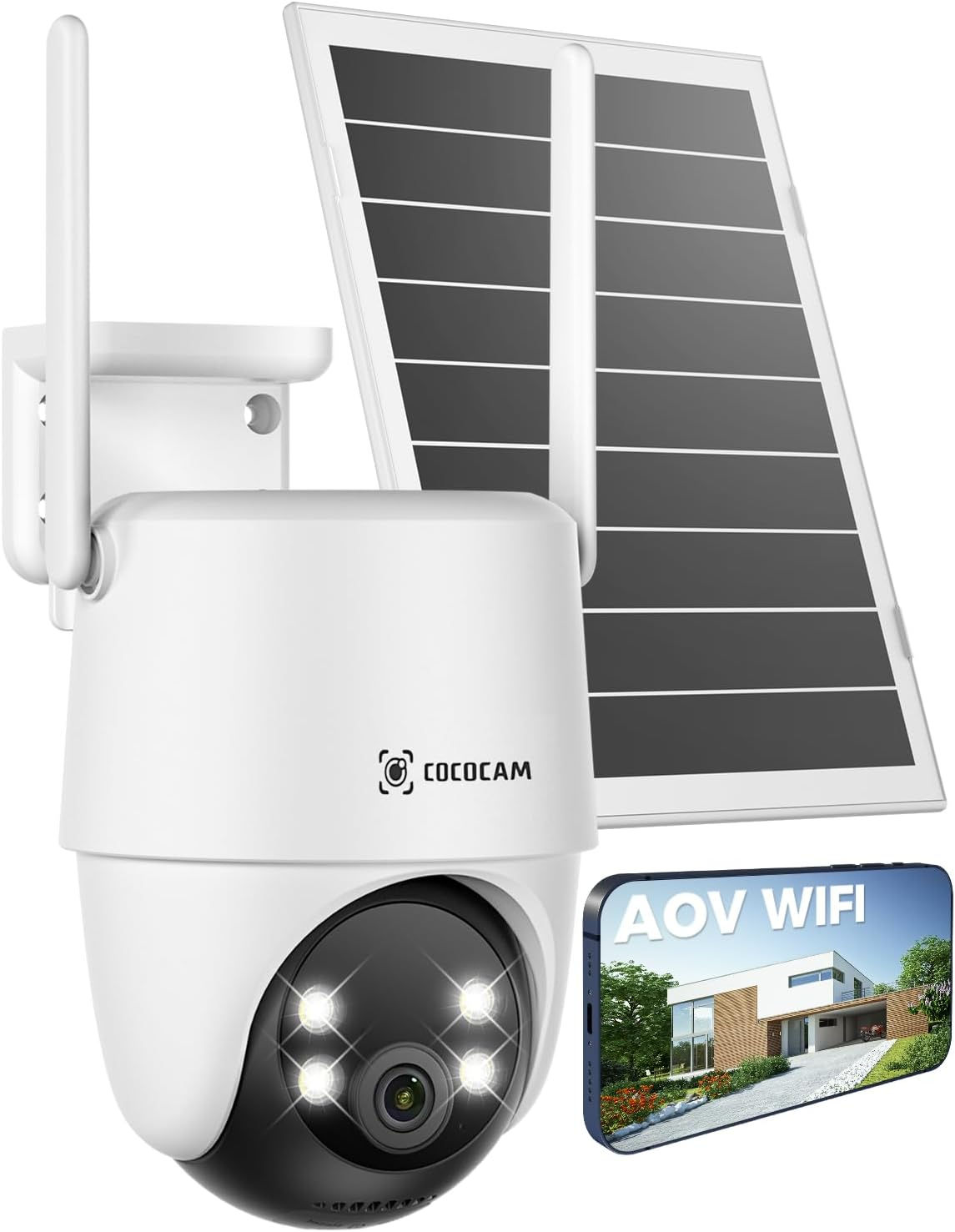 Caméra surveillance WiFi Cococam avec panneau solaire
