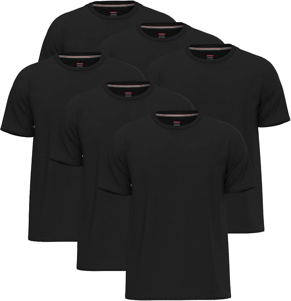 Lot de 6 t-shirts SoftSpun noirs en coton pour homme