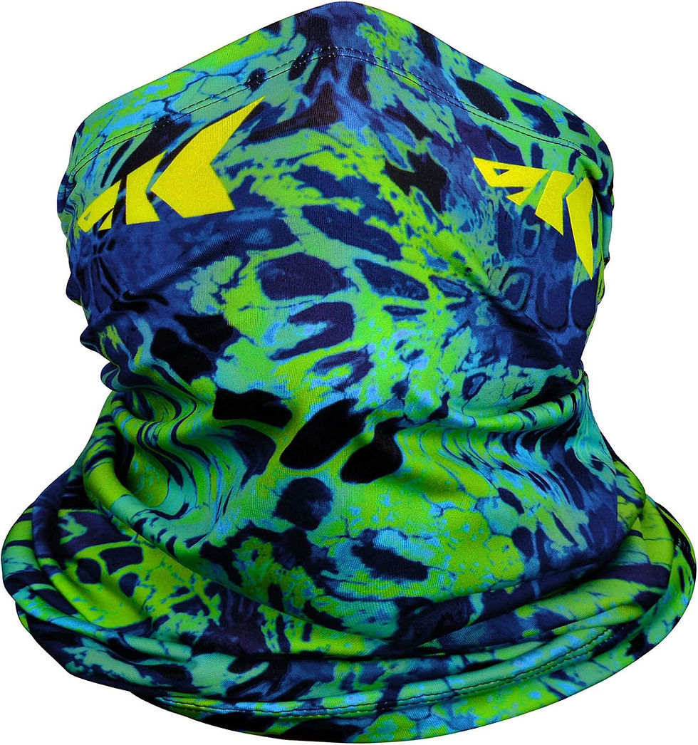 Thumbnail: Cache-cou KastKing Sol Armis camouflage vert et bleu.