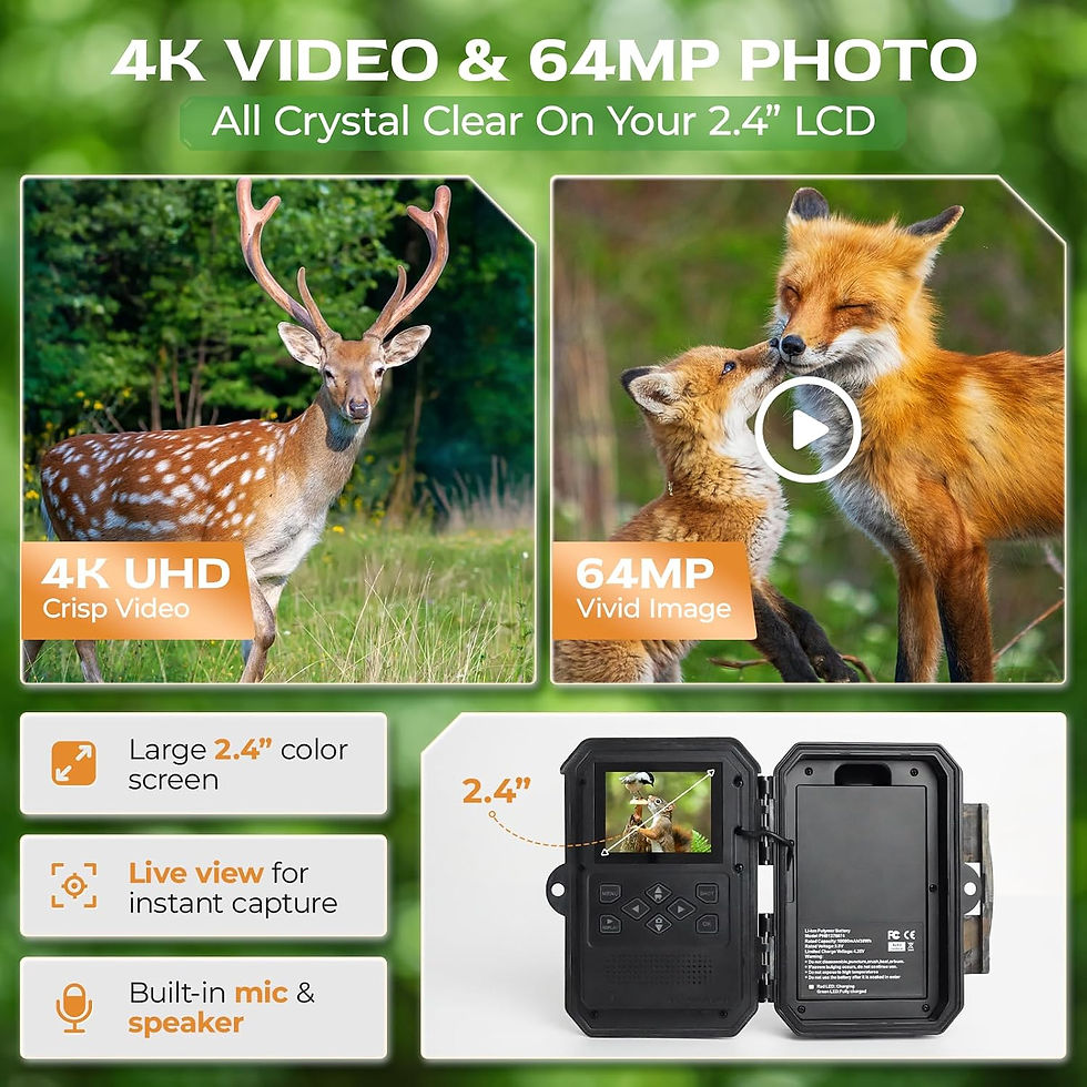 Miniature : Caméra de chasse 4K 64MP pour kits de survie en nature.