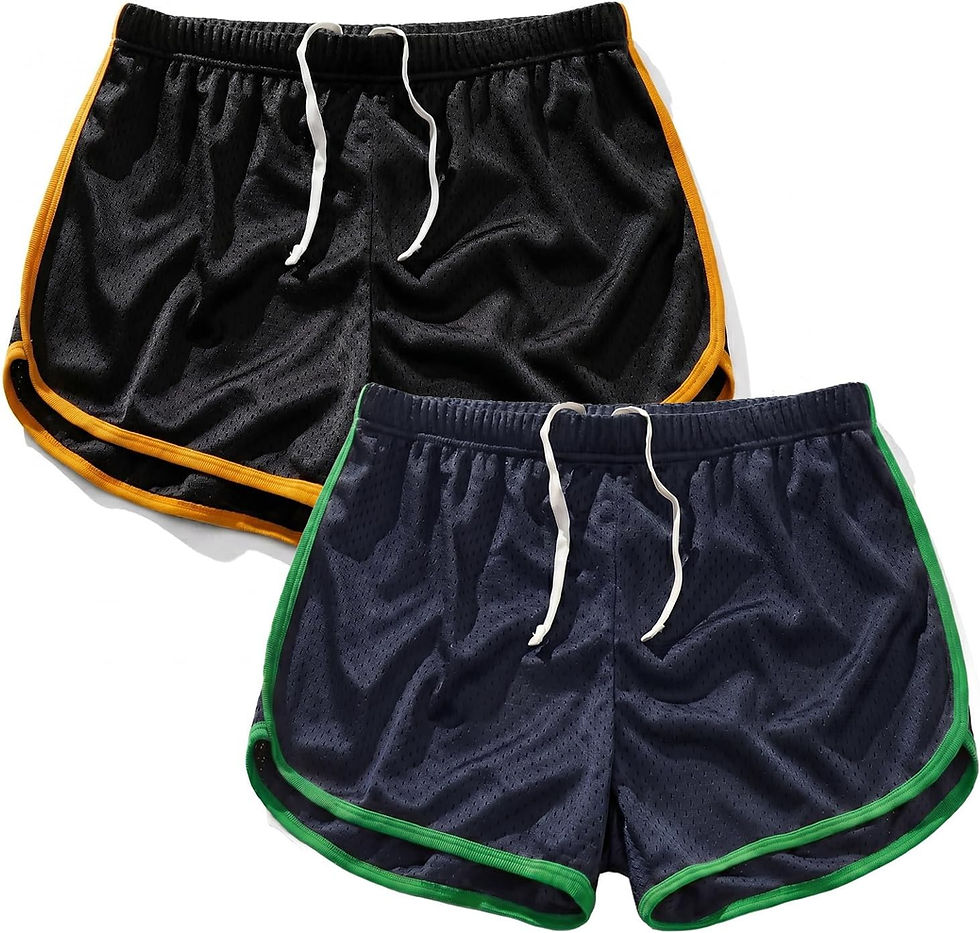 Thumbnail: Shorts de course noirs/jaunes et bleus/verts