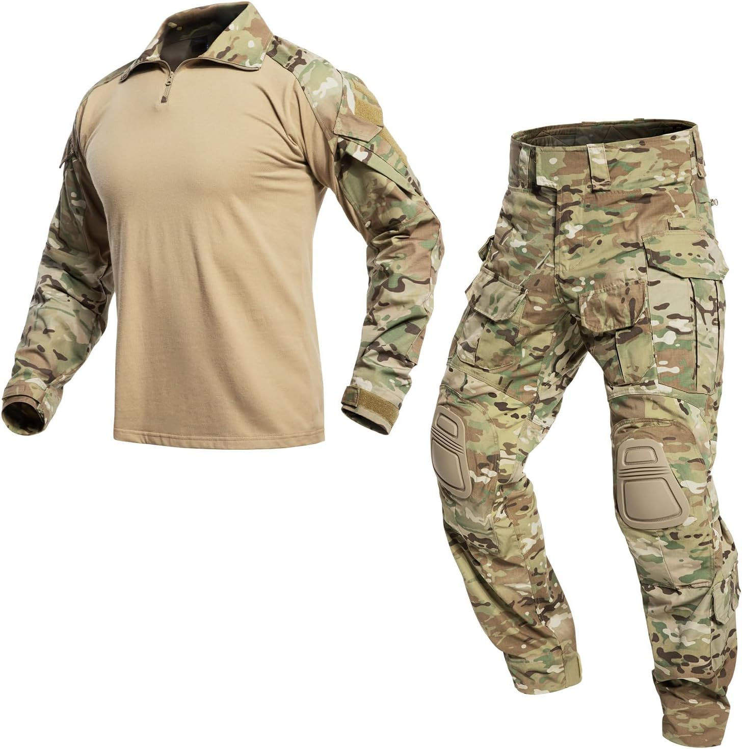 Ensemble de combat VOTAGOO GEAR G3 beige et camouflage.