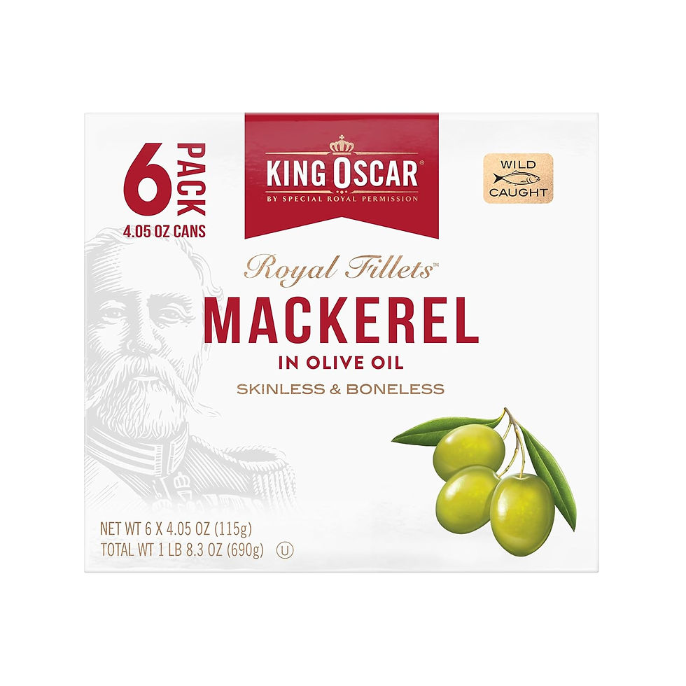 Thumbnail: Paquet de 6 boîtes de maquereau King Oscar pour kits de survie