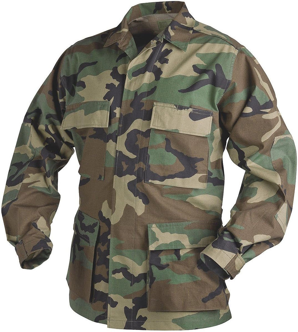 Chemise militaire BDU camouflage pour homme en coton ripstop