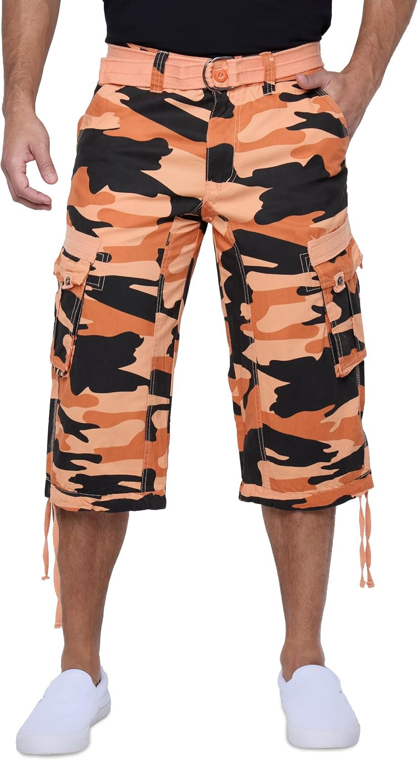 Miniature : Short cargo long camouflage orange X RAY pour homme.