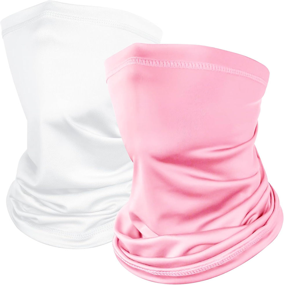 Lot de 2 tours de cou élastiques Kiiwah blanc et rose