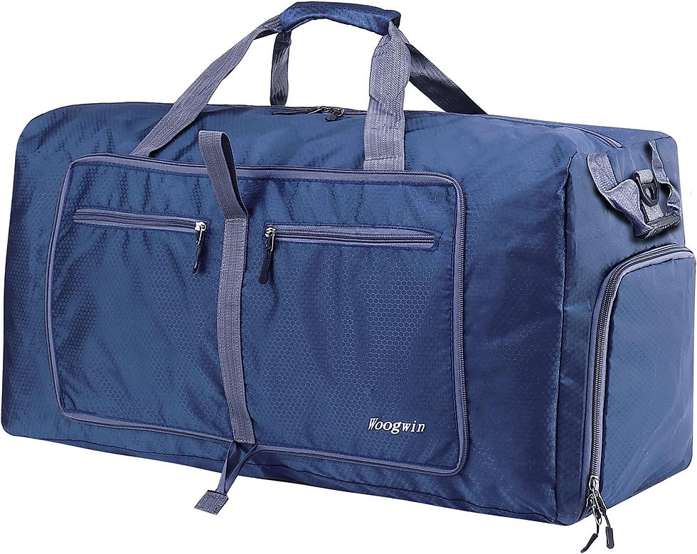 Thumbnail: Grand sac de voyage Woogwin bleu imperméable et pliable