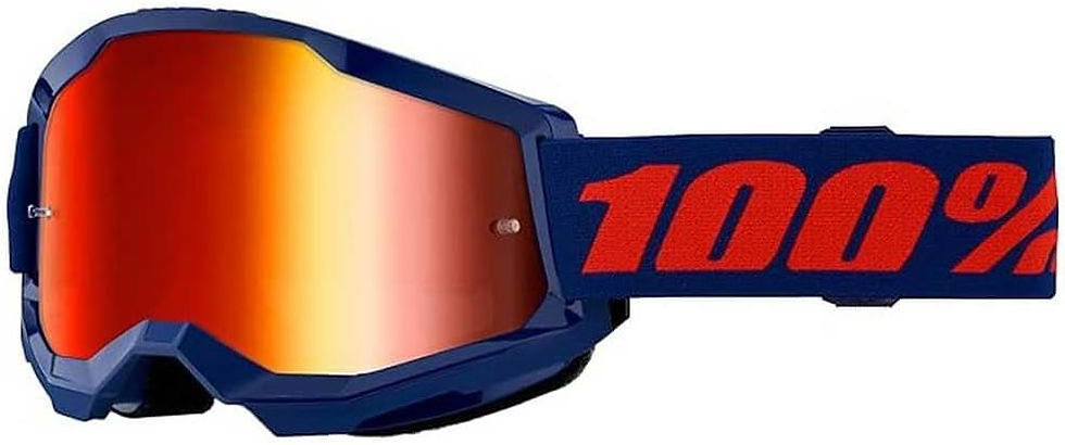 Thumbnail: Lunettes 100% Strata 2 bleues avec écran miroir rouge.