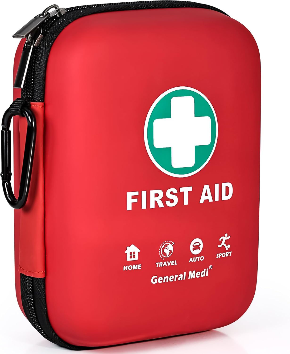 Trousse de premiers secours General Medi rouge avec mousqueton