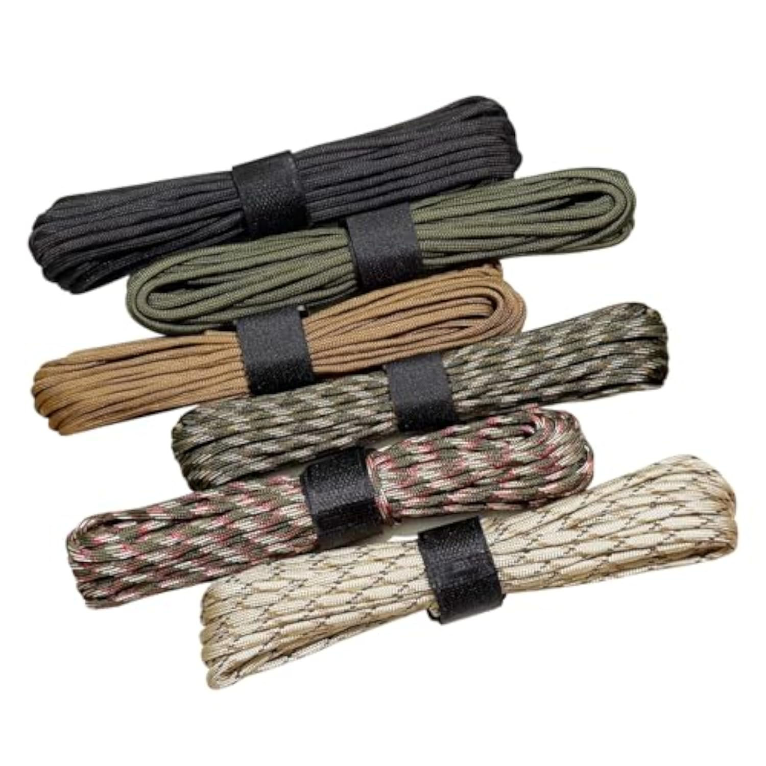 Lot de 6 cordes paracorde 4mm en nylon, couleurs assorties