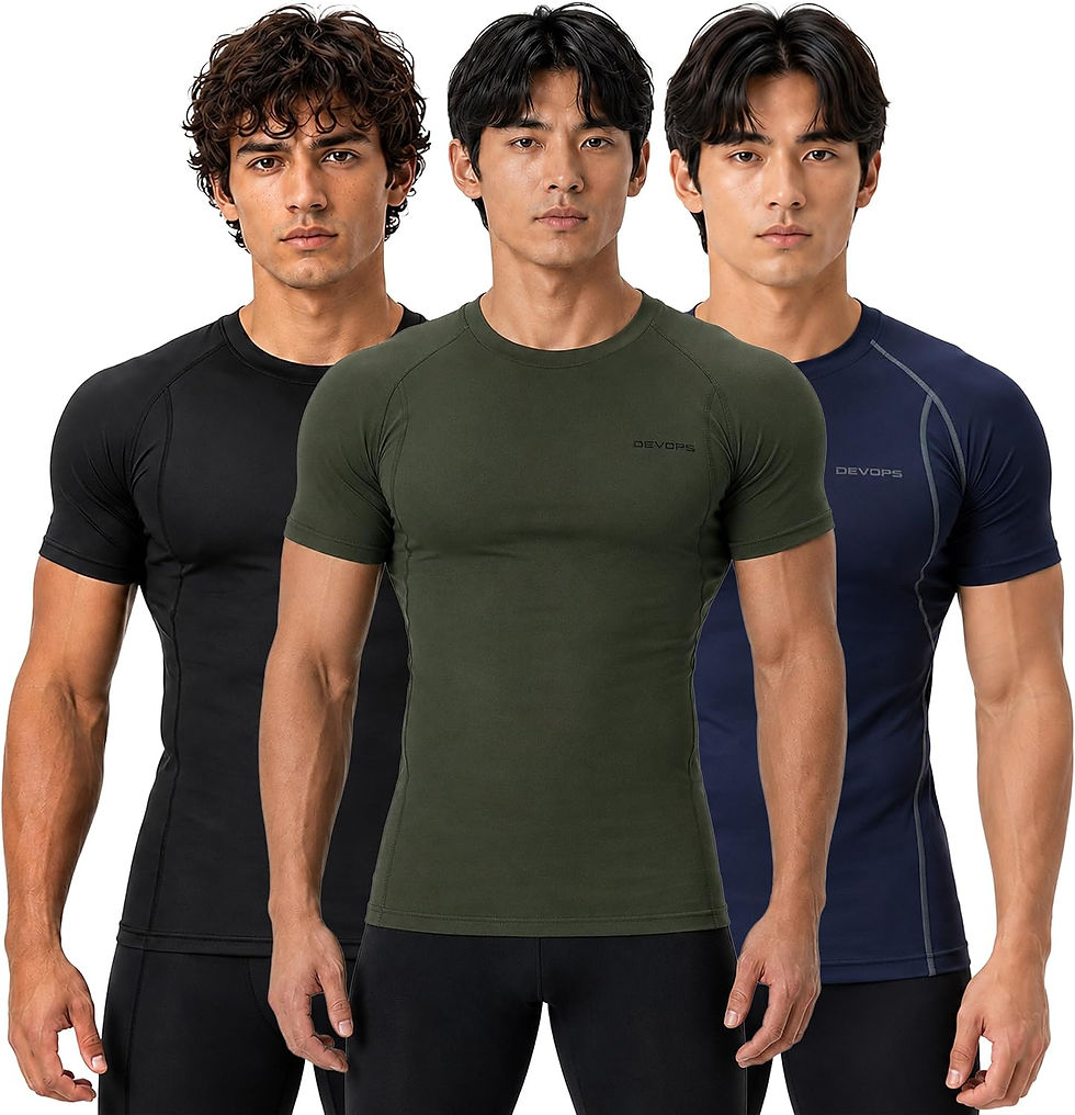 Thumbnail: Lot de 3 t-shirts de compression DEVOPS homme vert, noir, bleu
