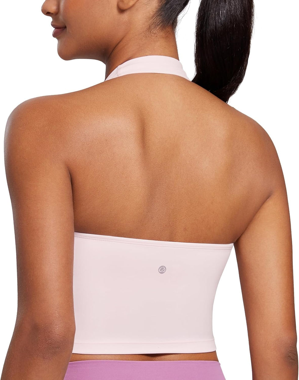 Miniature : Dos de la brassière de sport Butterluxe halter rose.