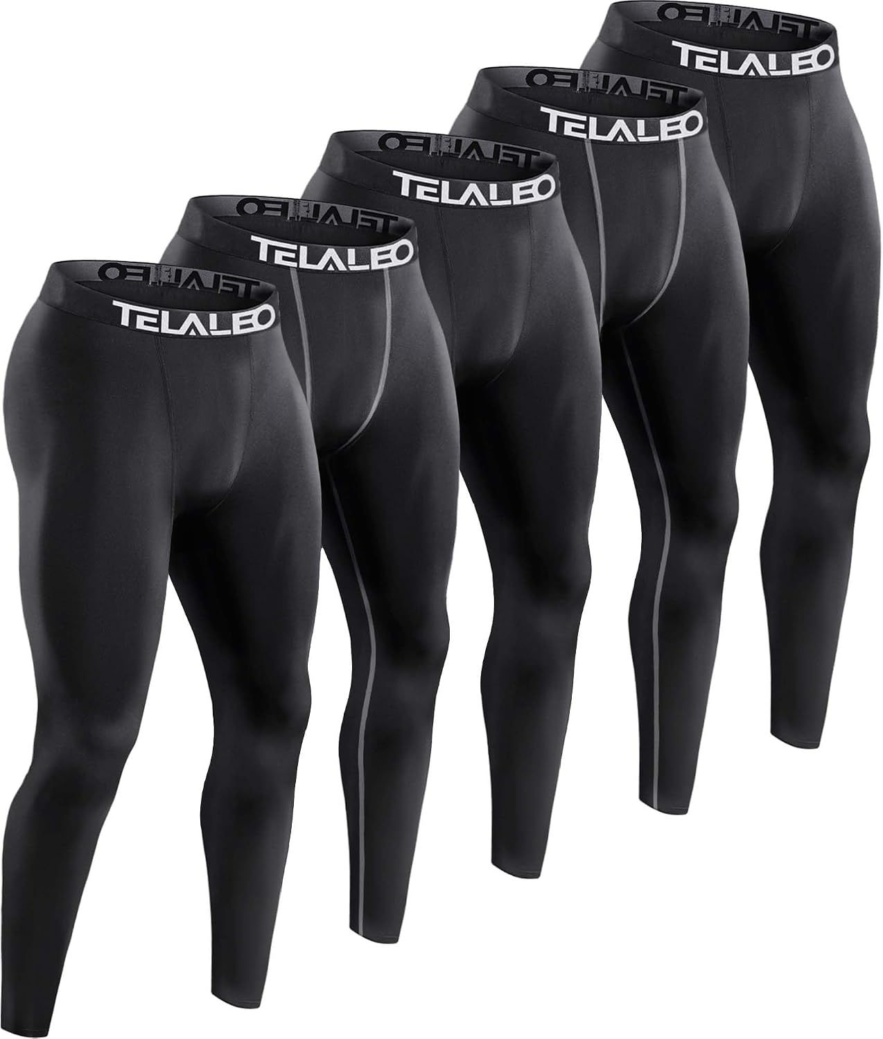 Lot de 5 pantalons de compression pour homme – Leggings de sport / Couche de bas
