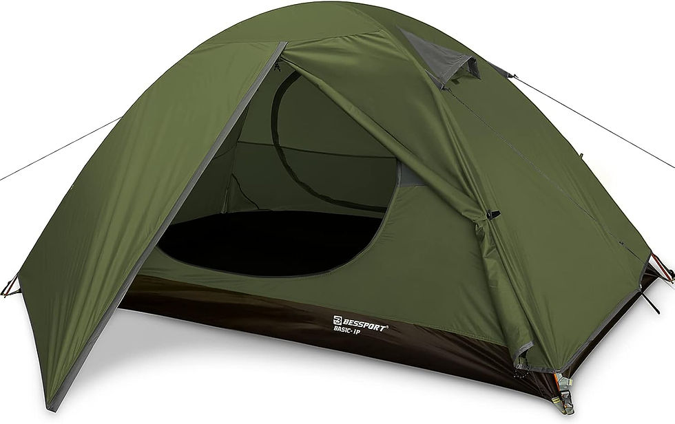 Thumbnail: Tente de camping Bessport ultra légère verte montée