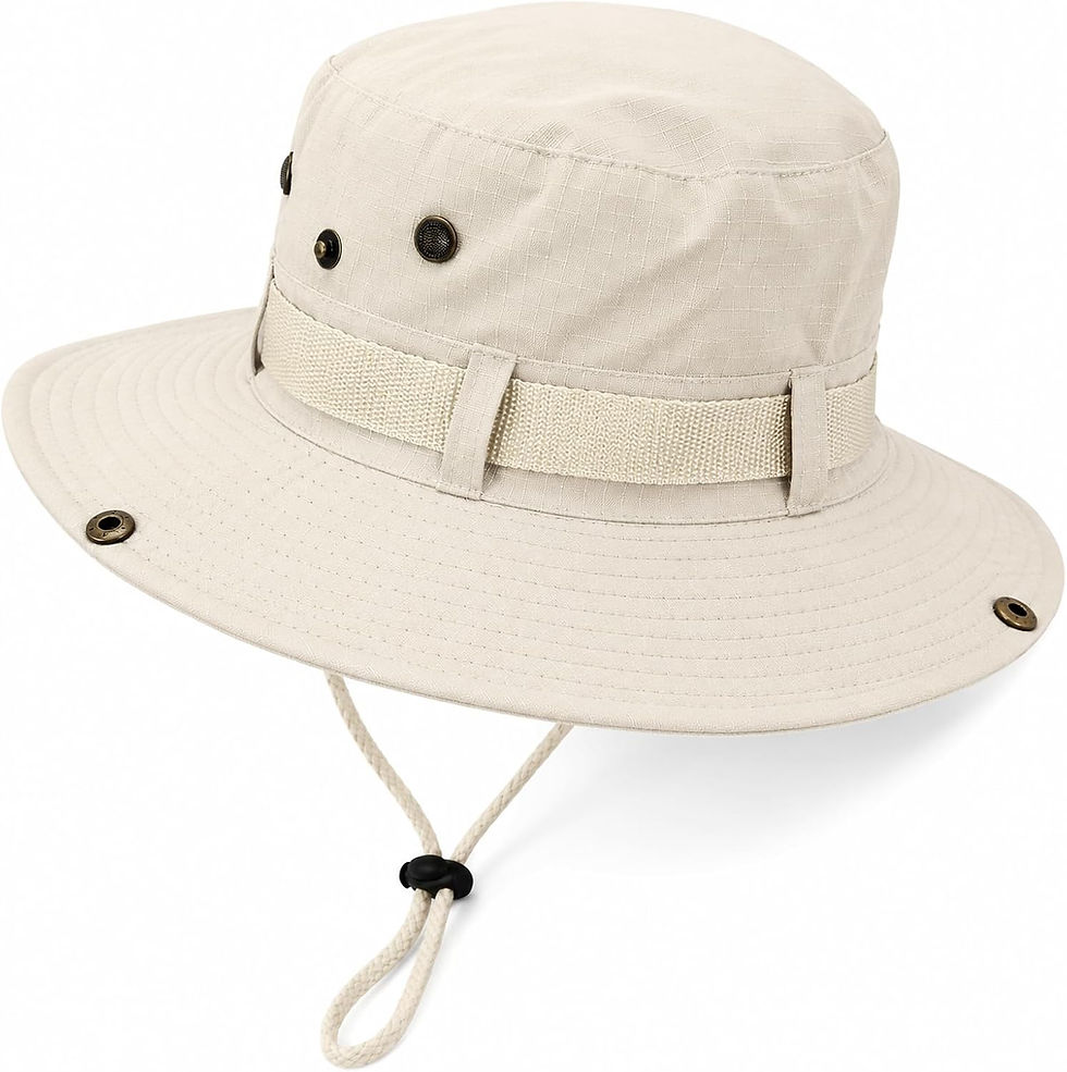 Chapeau de soleil Taeku beige à large bord pour la pêche