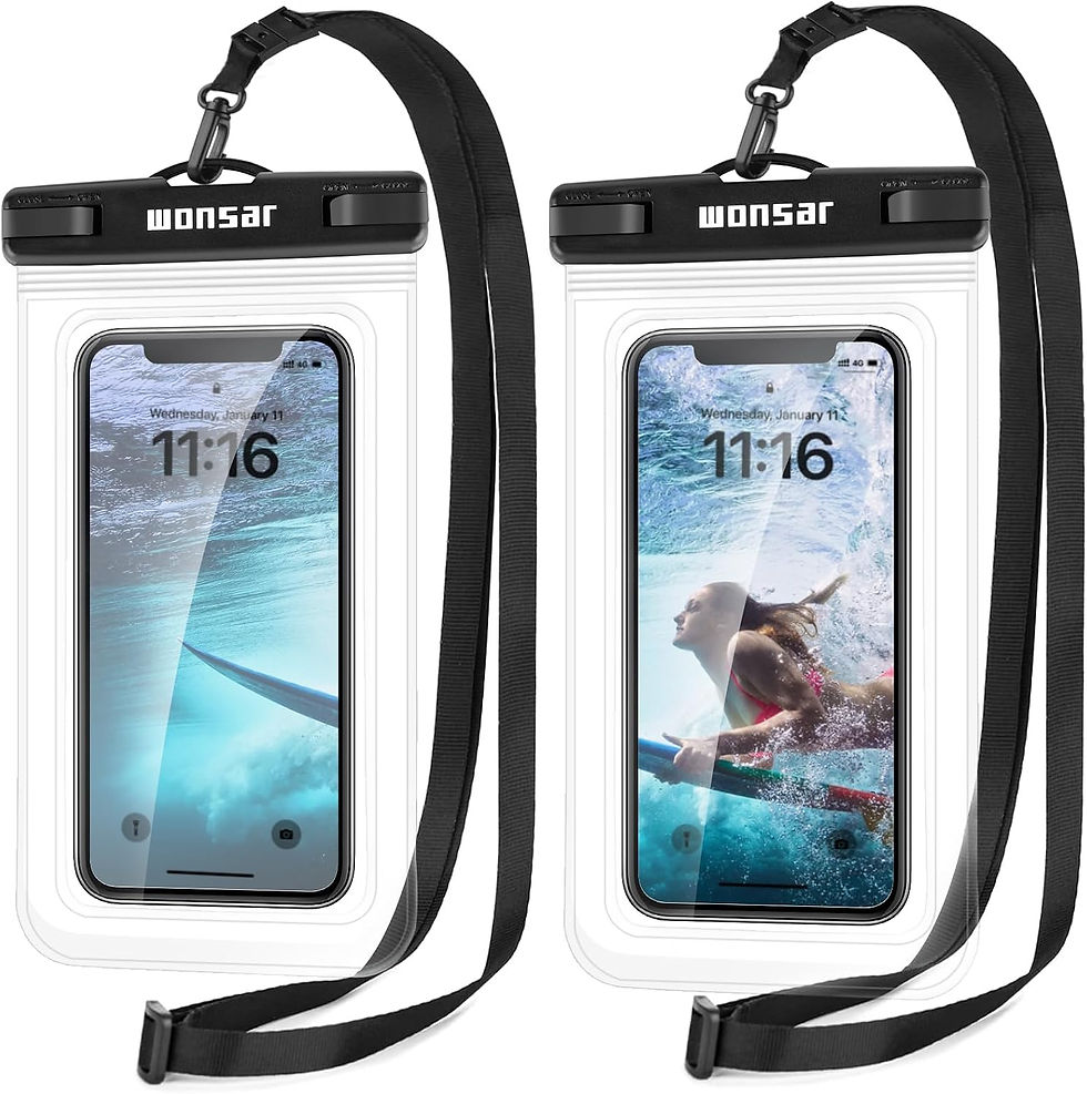 Lot de 2 pochettes étanches WONSAR pour smartphone avec cordon