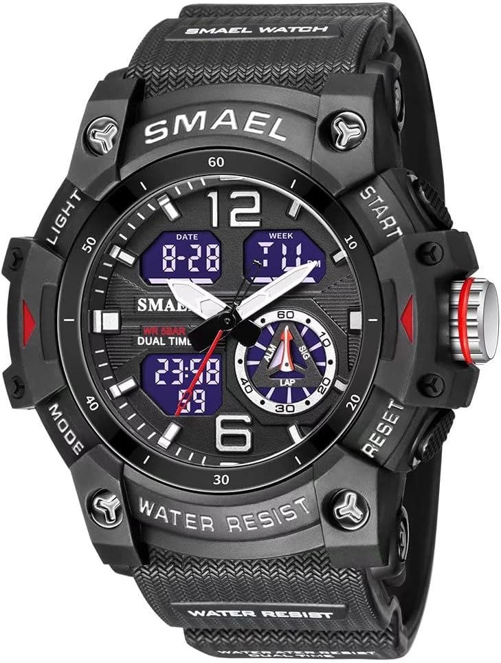Miniature : Montre militaire SMAEL noire étanche avec affichage digital
