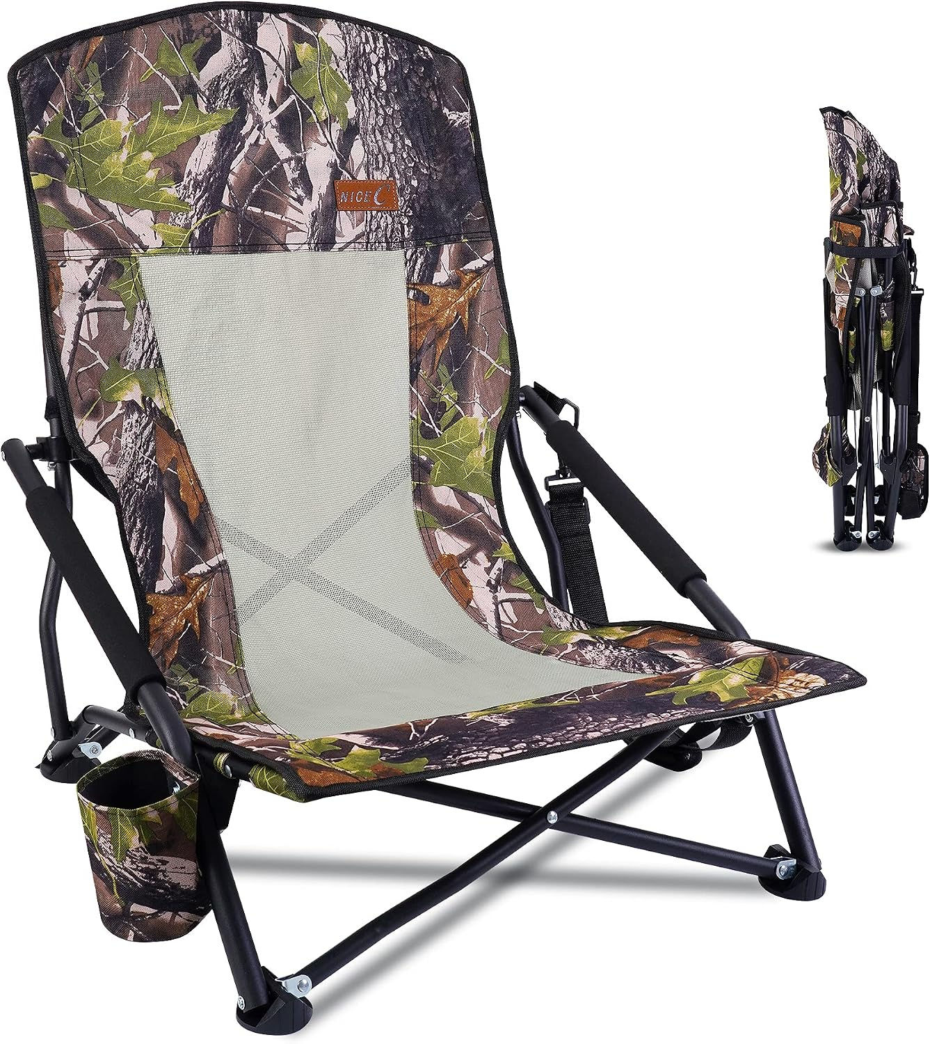 Chaise de chasse Nice C Strutter pliable motif camouflage.