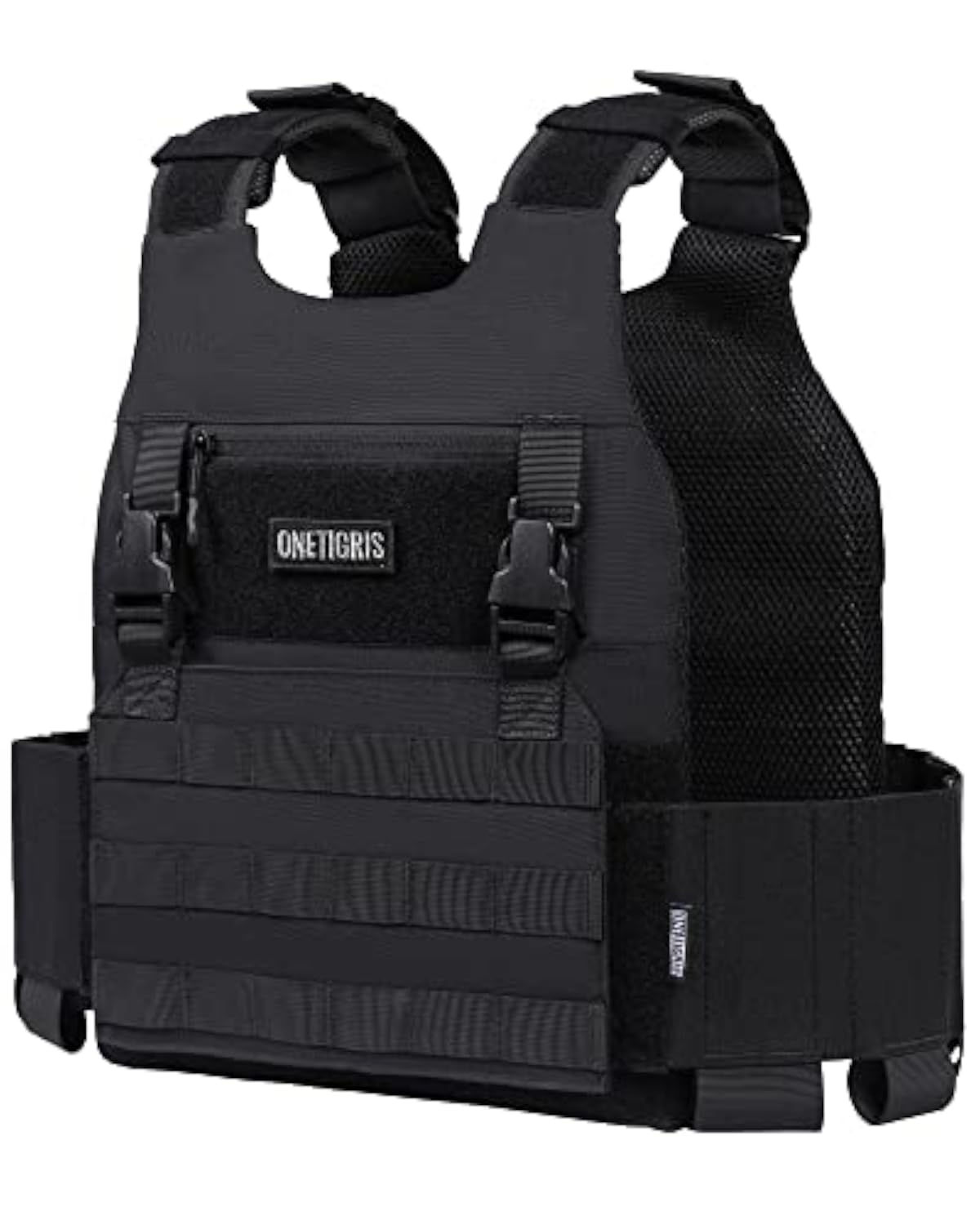 Gilet tactique OneTigris noir avec système MOLLE pour airsoft