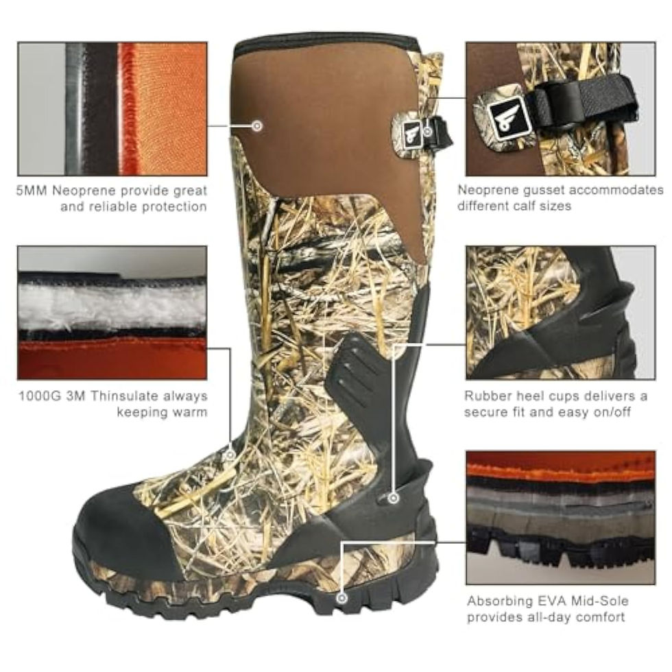 Miniature : Détails techniques botte de chasse camouflage Thinsulate 1000g