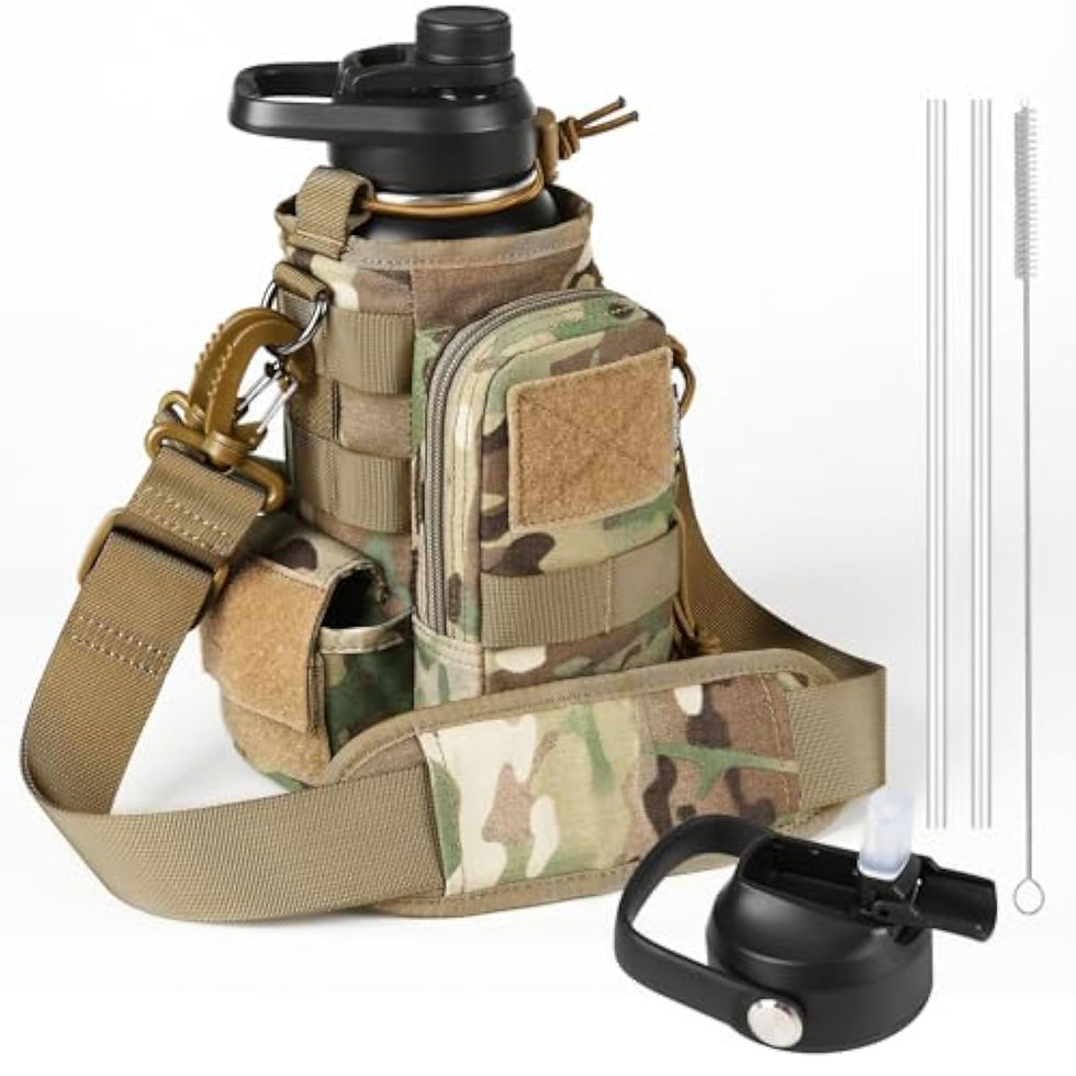 Thumbnail: Gourde tactique VOTAGOO pour kits de survie avec bandoulière.