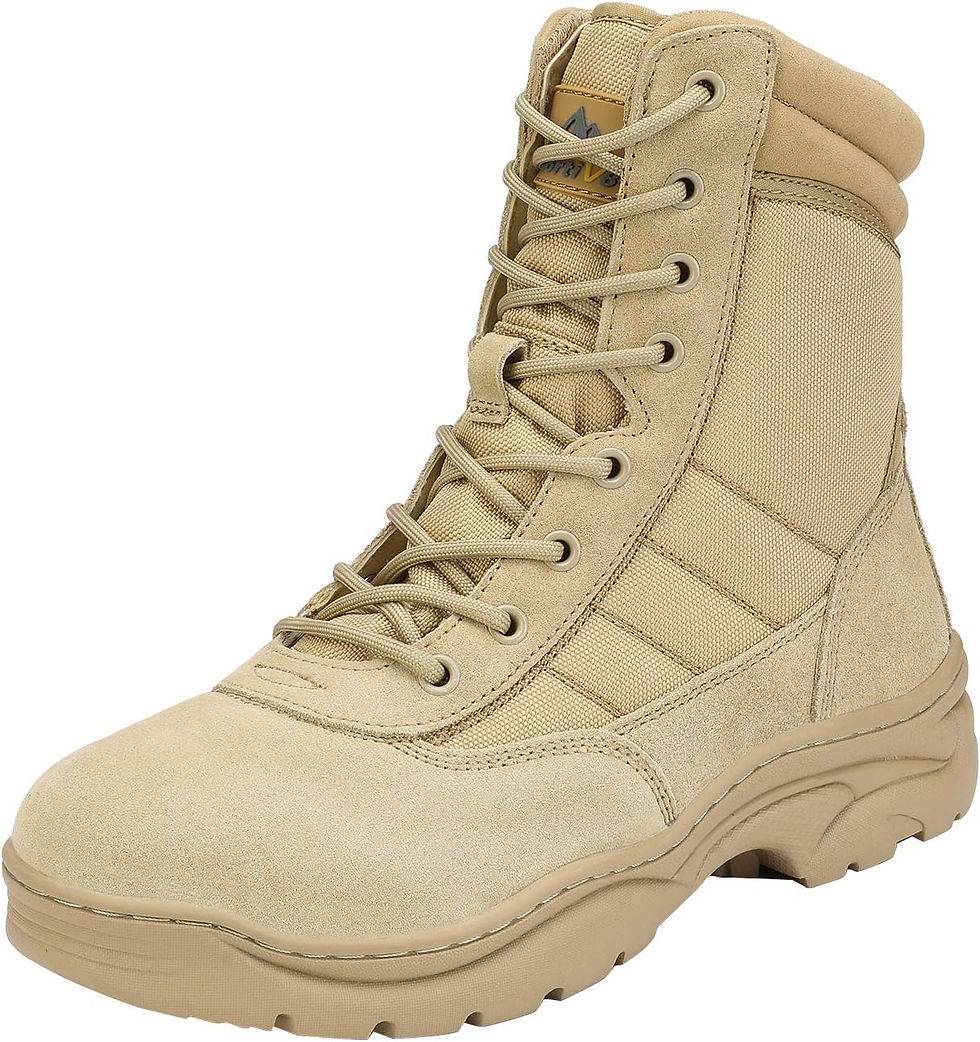 Miniature : Botte militaire montante NORTIV 8 beige pour homme.