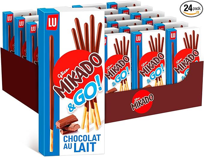 Boîte présentoir 24paquets Mikado & Go Chocolat au Lait Glico LU.