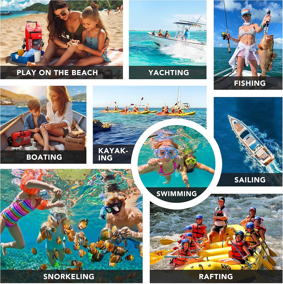Thumbnail: Activités nautiques avec le kit de premiers secours étanche.