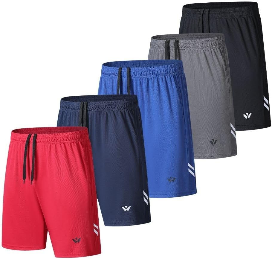 Miniature : Lot de 5 shorts de sport pour homme en couleurs variées