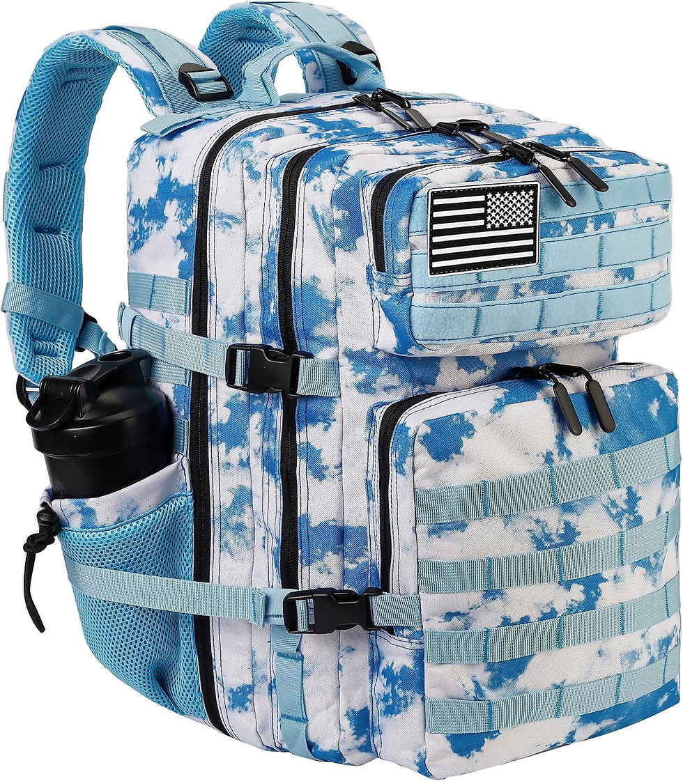 Thumbnail: Sac à dos tactique LHI 45L camouflage bleu et blanc.