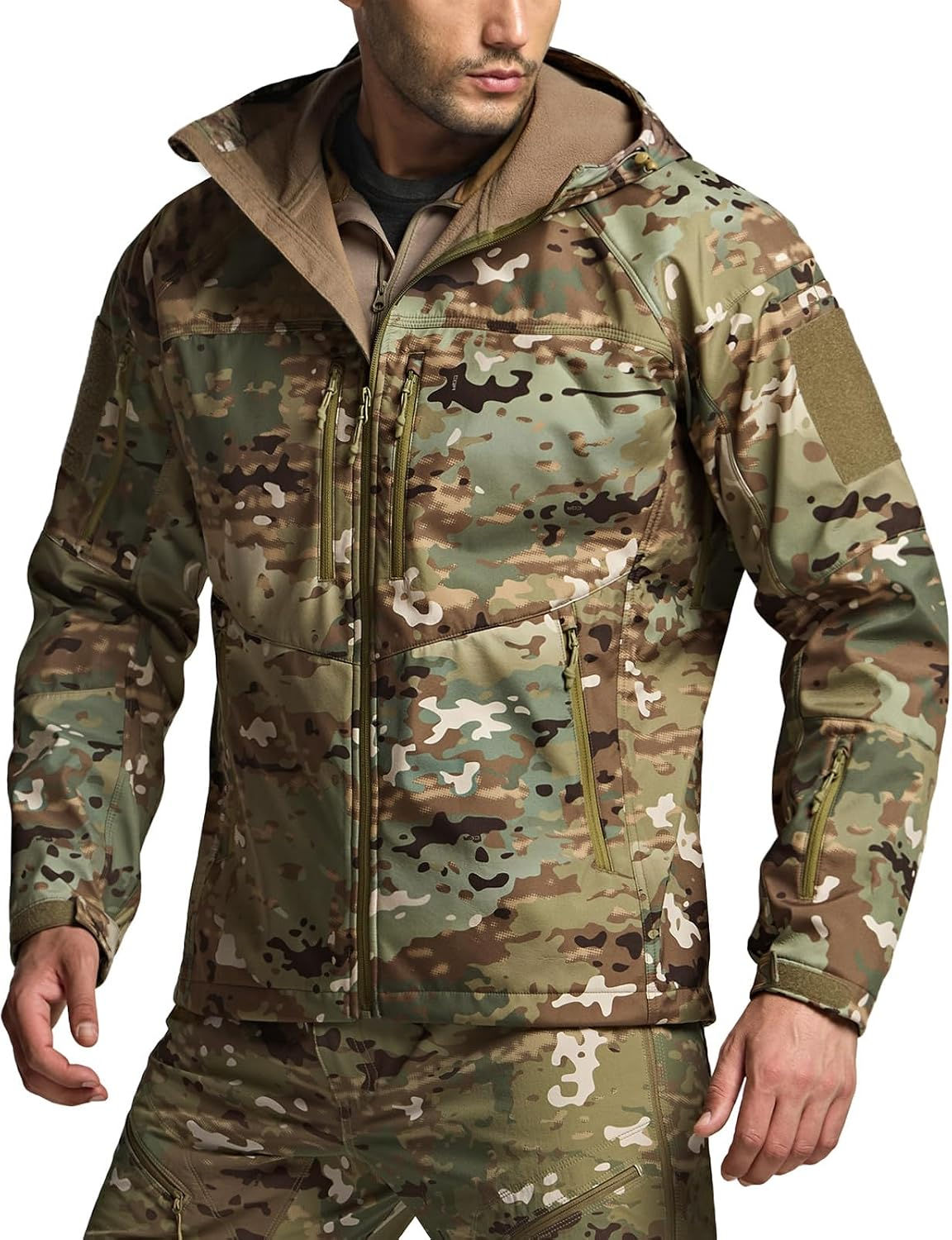 Veste softshell tactique CQR camouflage pour kits de survie
