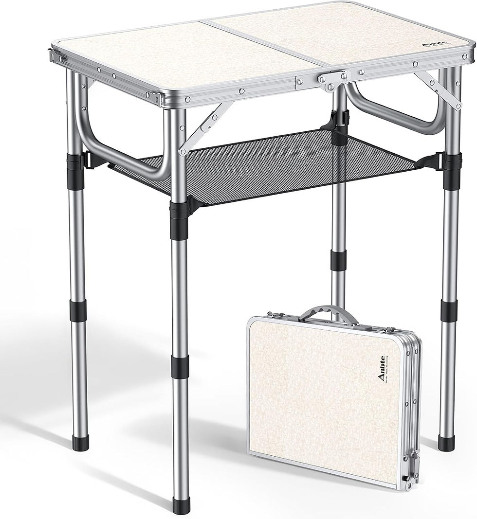 Table de camping pliante Anbte avec filet et mallette