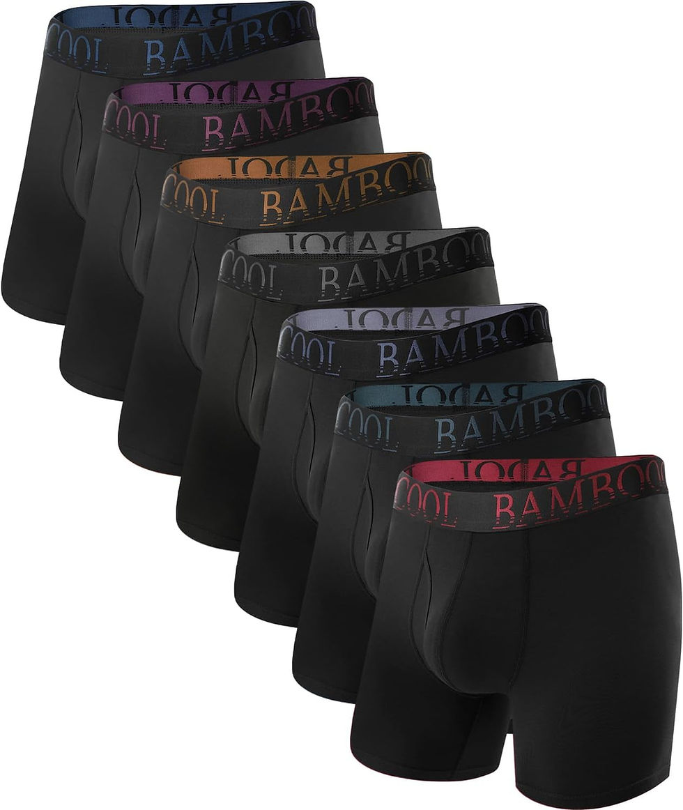 Lot de boxers BAMBOO COOL noirs avec ceintures colorées