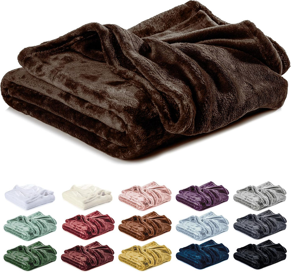 Miniature : Plaid polaire Lavea® marron et nuancier de couleurs.